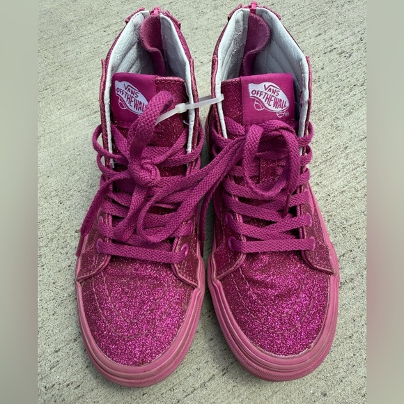 Vans Pink High-Top Sneakers with Glitter Finish - Picture 6 of 8